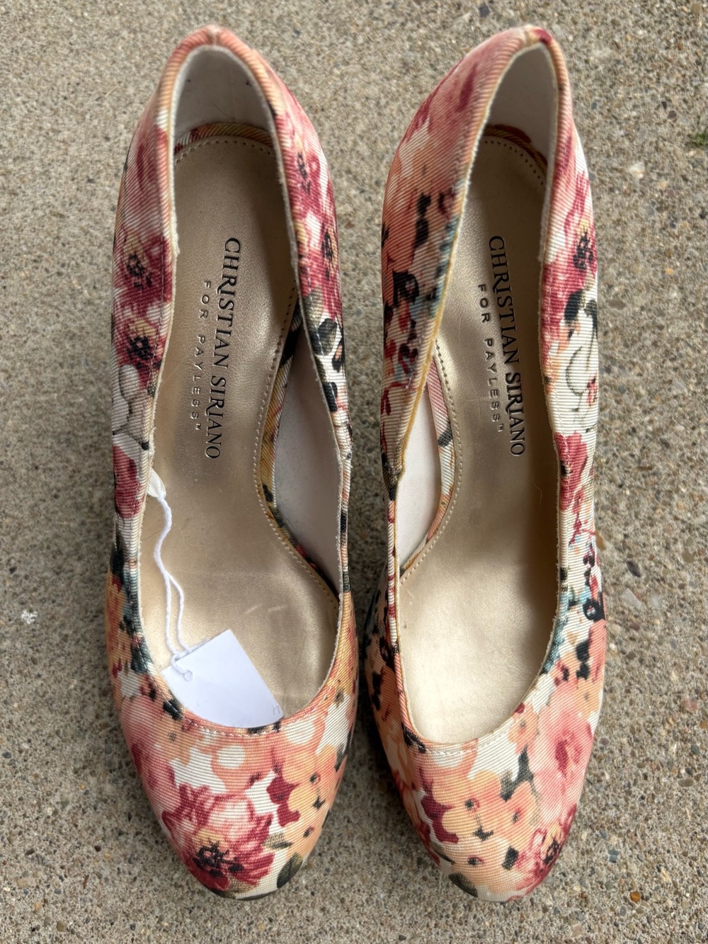 Christian Siriano For Payless Floral Watercolor Peach Stilettos size 6